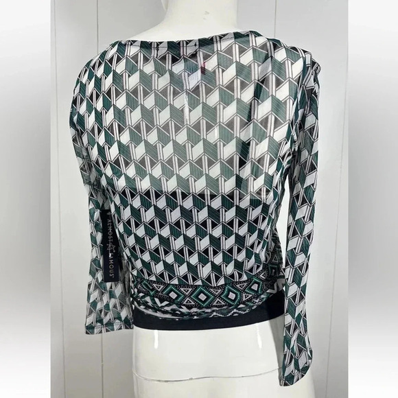 Almost Famous 3/4 Sleeve Blouse Top Sheer Stretch & Cami Sz M Juniors - Picture 4 of 6